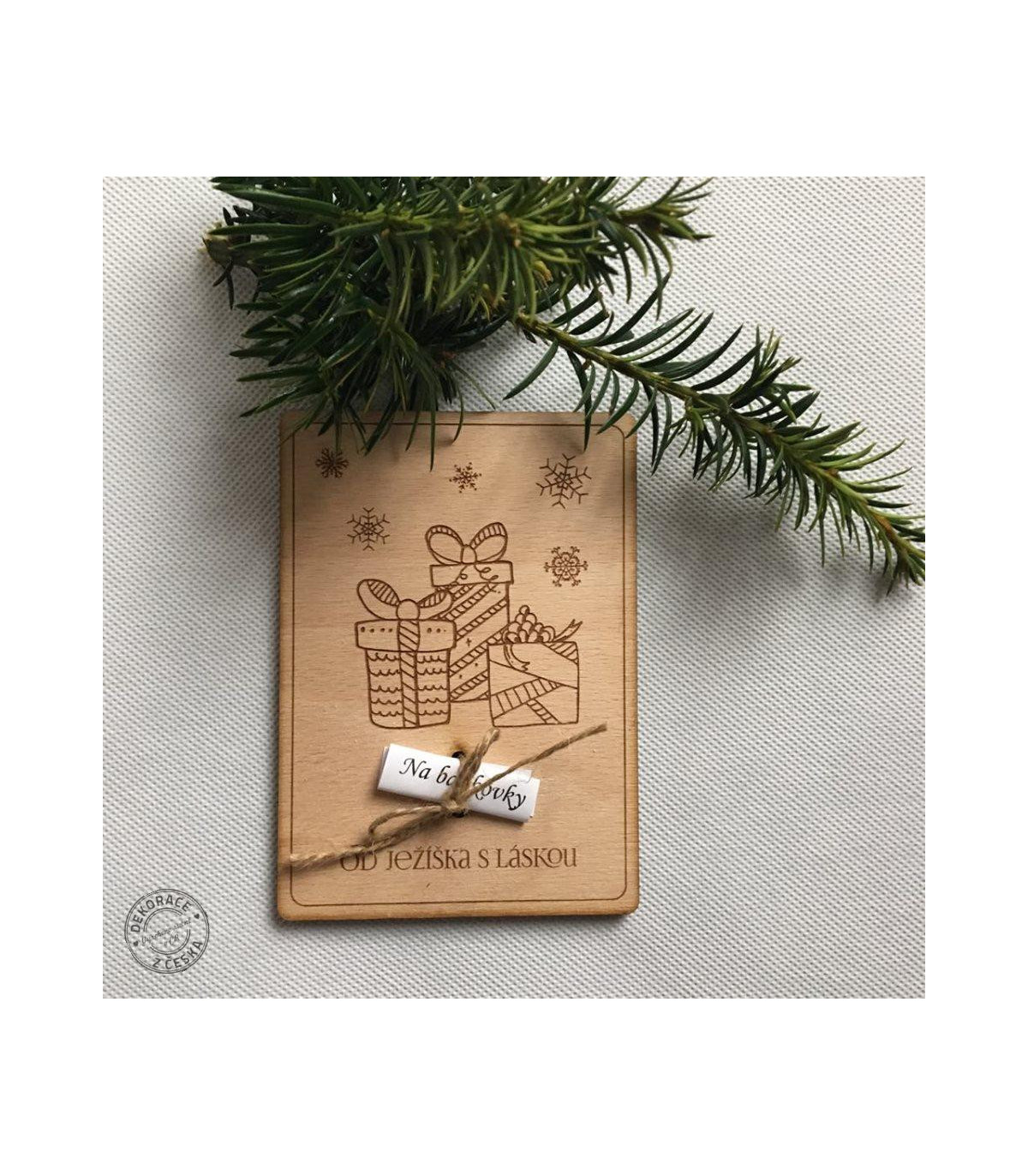 Vánoční dřevěné přání