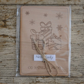 Vánoční dřevěné přání