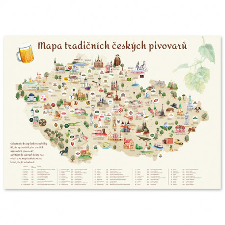 Pivní stírací mapa