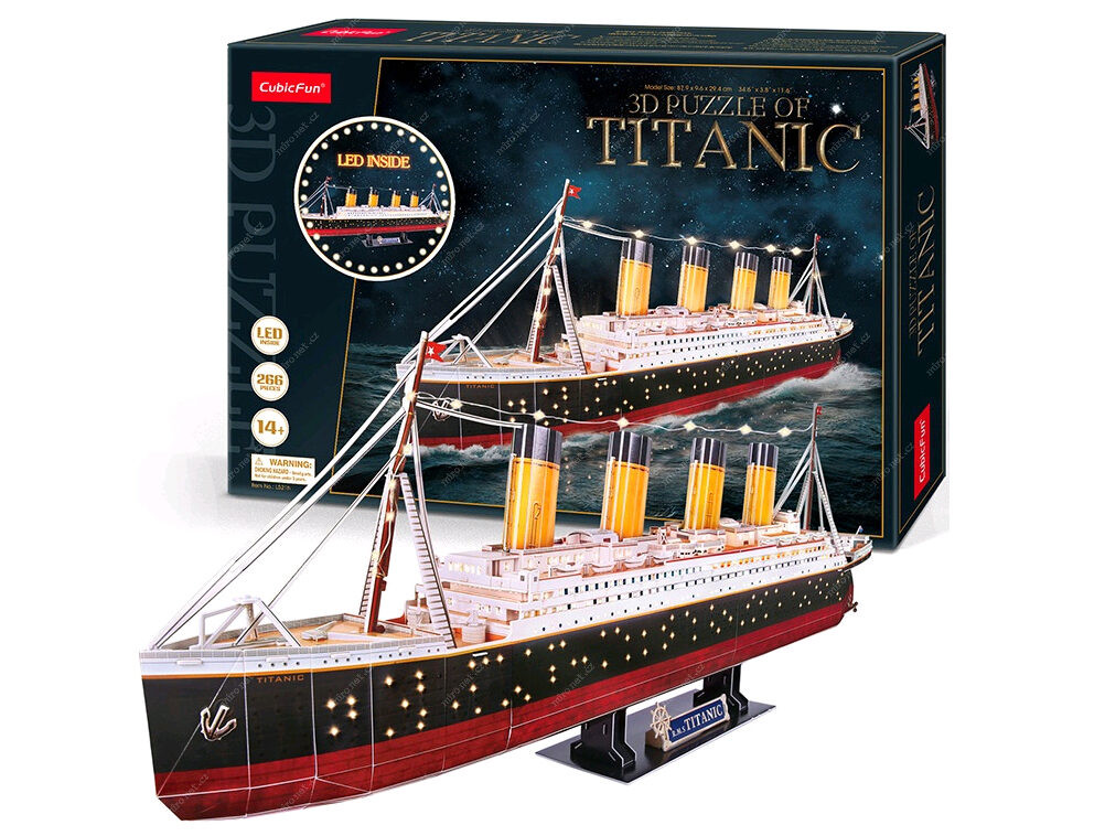 Levně CubicFun - 3D puzzle Titanic s LED osvětlením
