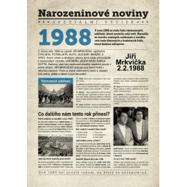 Narozeninové noviny 1988  s vlastním textem