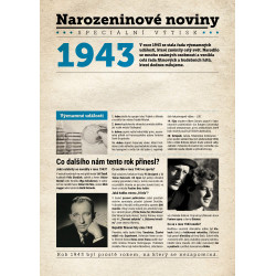 Narozeninové noviny 1943 s vlastním textem