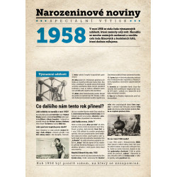 Narozeninové noviny 1958 s vlastním textem