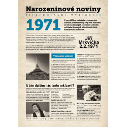 Narozeninové noviny 1971 s vlastním textem