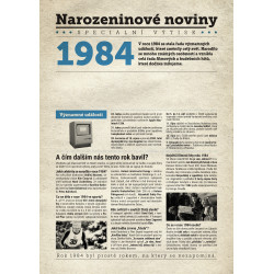 Narozeninové noviny 1984 s vlastním textem