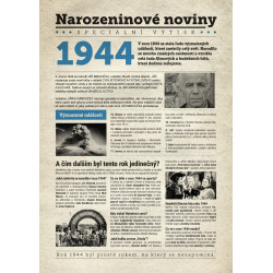 Narozeninové noviny 1944 s vlastním textem a fotografií