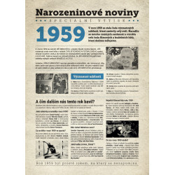 Narozeninové noviny 1959 s vlastním textem