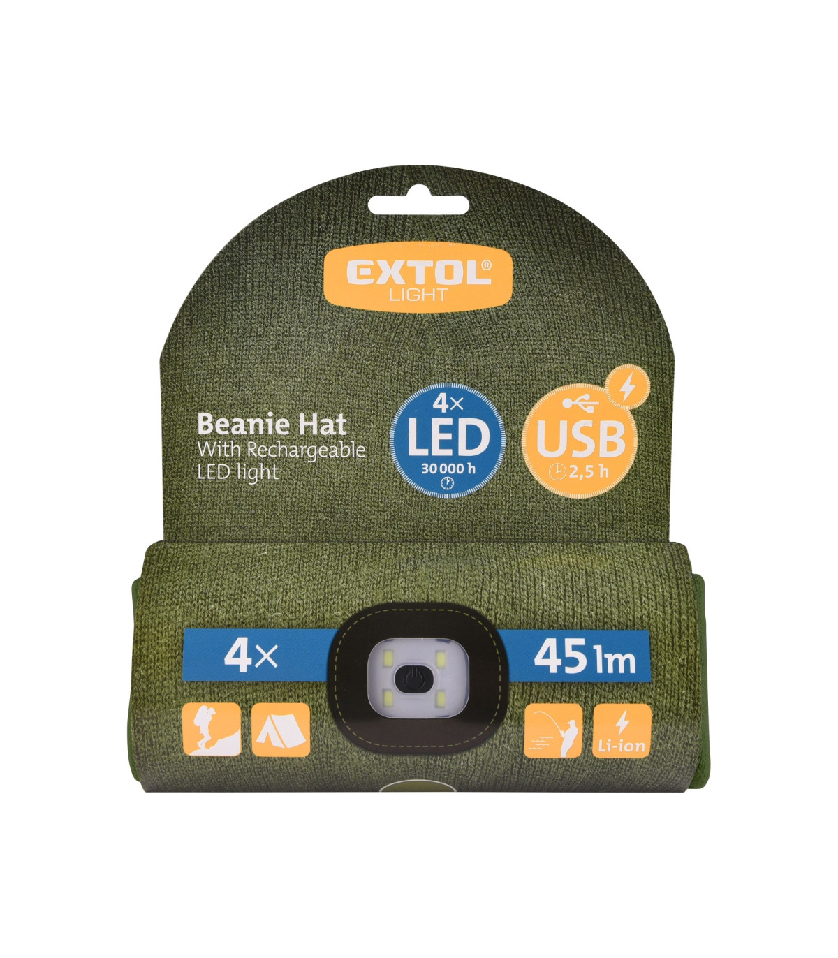 Čepice se světýlkem - tmavě zelená