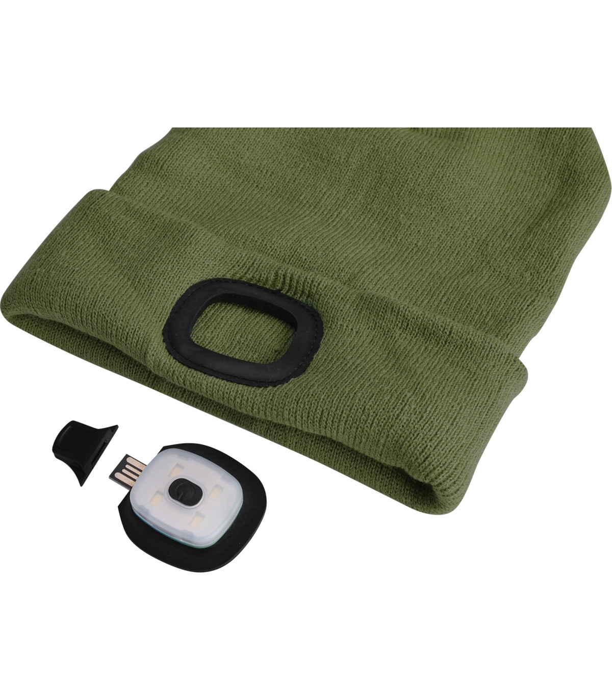 Čepice se světýlkem - tmavě zelená