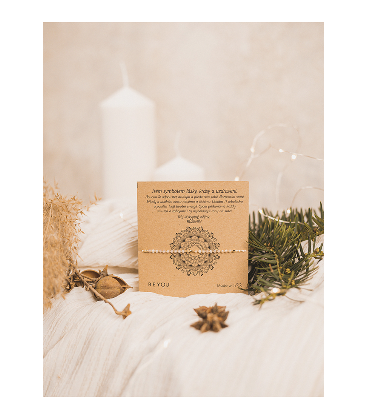 Náramek "Růženín" na dárkové kartě