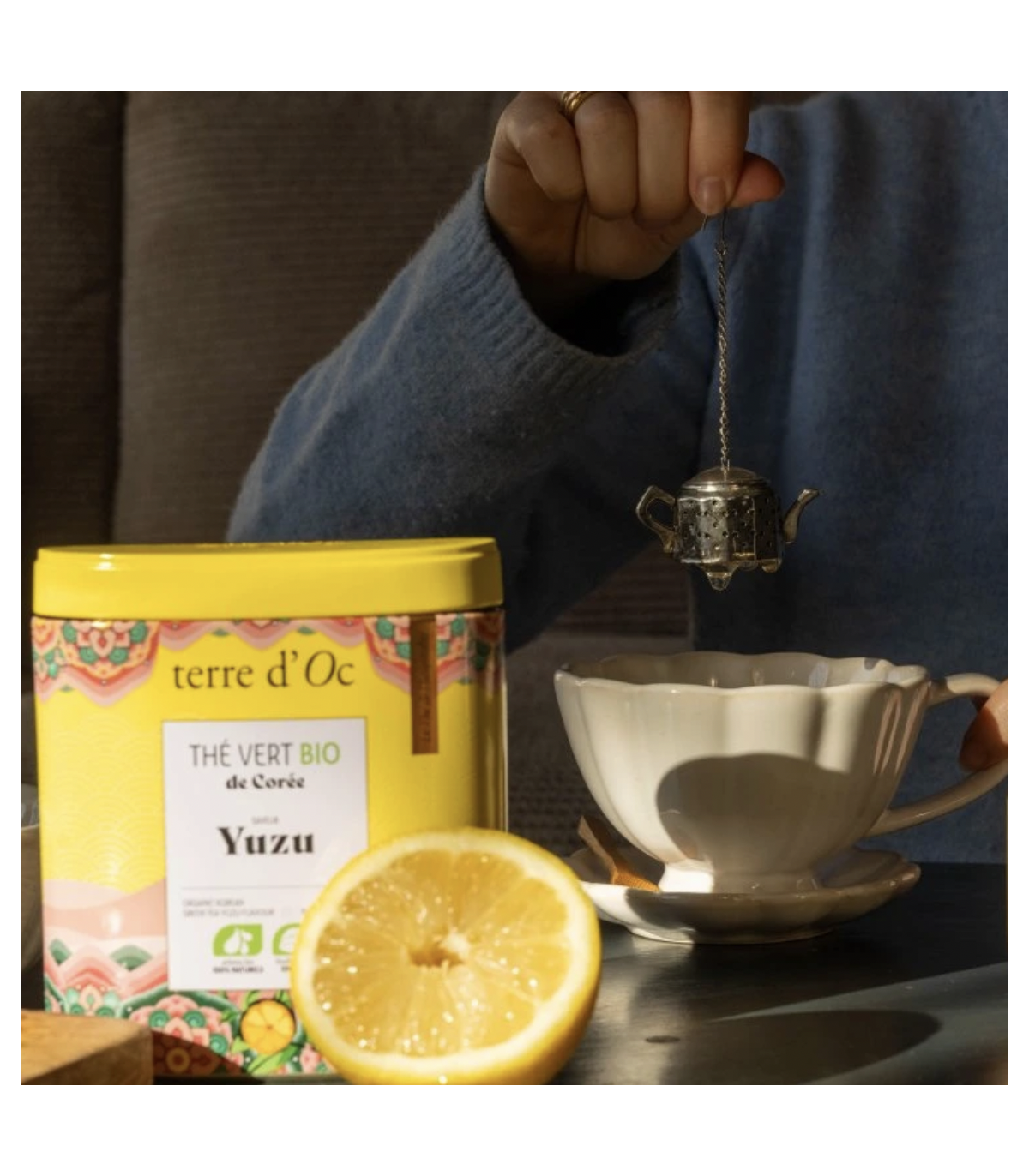 Korejský zelený čaj s YUZU v plechovce