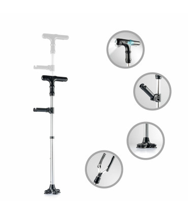 Teleskopická hůl s LED, alarmem a podavačem předmětů