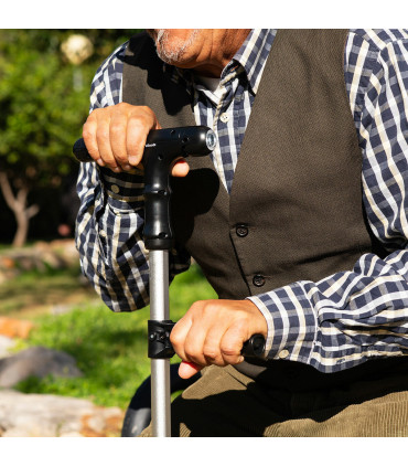 Teleskopická hůl s LED, alarmem a podavačem předmětů