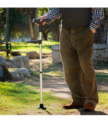 Teleskopická hůl s LED, alarmem a podavačem předmětů