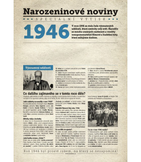 Narozeninové noviny 1946| Originální dárky s věnováním