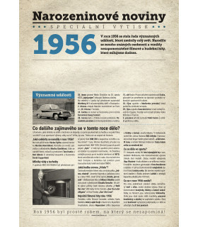 Narozeninové noviny 1956| Originální dárky s věnováním