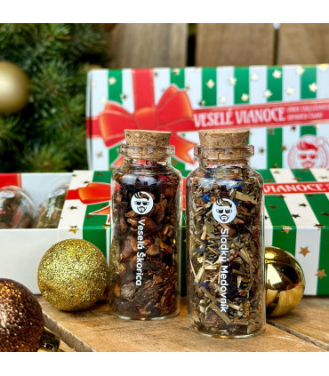 Dárková sada sypaných čajů "Veselé Vánoce" – dárková sada sypaných čajů pro babičku a dědečka | Babičkářství.cz