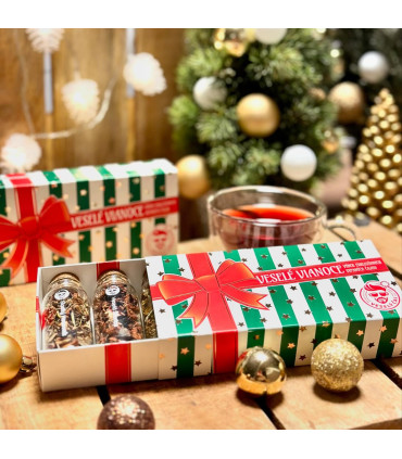 Dárková sada sypaných čajů "Veselé Vánoce" – dárková sada sypaných čajů pro babičku a dědečka | Babičkářství.cz