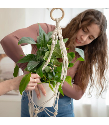 Macramé startovací sada – závěs na květináč | Kreativní dárek pro babičku