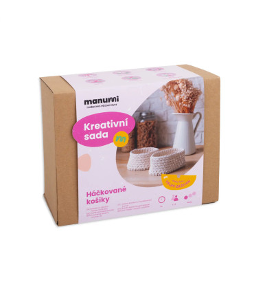 Startovací sada na háčkovaný košík | Dárek pro babičku
