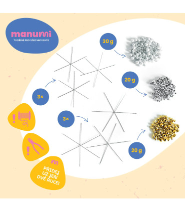 Kreativní sada – vánoční hvězdy z korálků | Dárek pro babičku