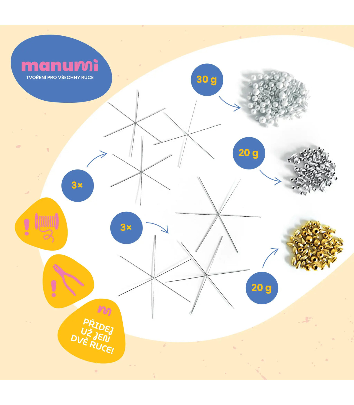 Kreativní sada – vánoční hvězdy z korálků | Dárek pro babičku