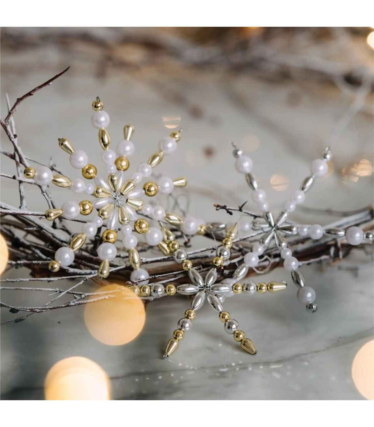 Kreativní sada – vánoční hvězdy z korálků | Dárek pro babičku