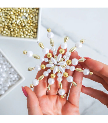 Kreativní sada – vánoční hvězdy z korálků | Dárek pro babičku