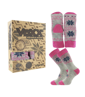 Dárková sada ponožek a rukavic z merino vlny a alpaky – dárek pro babičku | Babičkářství.cz
