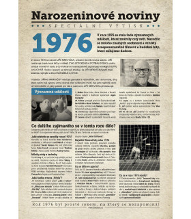 Narozeninové noviny 1976| Originální dárky s věnováním