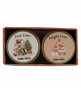 Dárkové balení svíček v krabičce 2ks – Láskyplné Vánoce