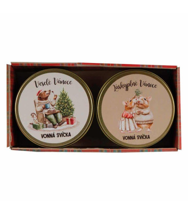 Dárkové balení svíček v krabičce 2ks – Láskyplné Vánoce