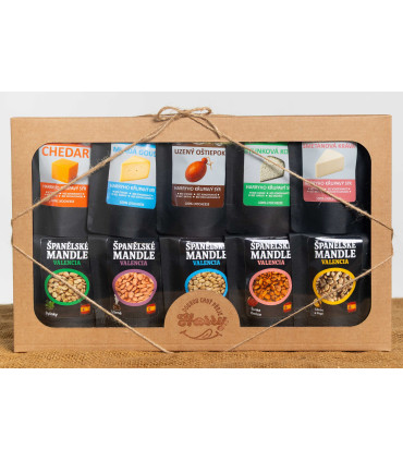 Dárková sada sýrů a mandlí – dárek pro dědečka