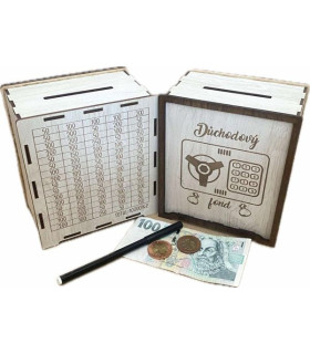 Dřevěná pokladnička - DŮCHODOVÝ FOND