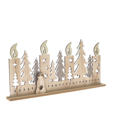 Dřevěný adventní kalendář s andělem
