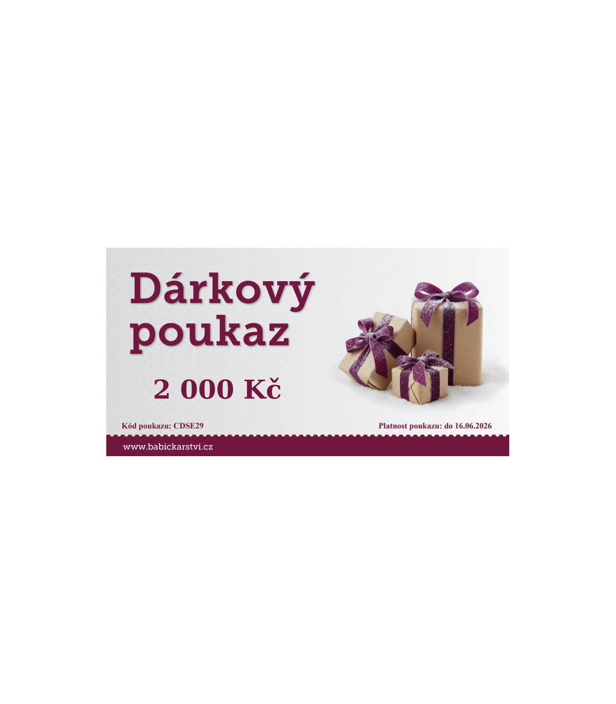 Dárkový poukaz 2 000 Kč