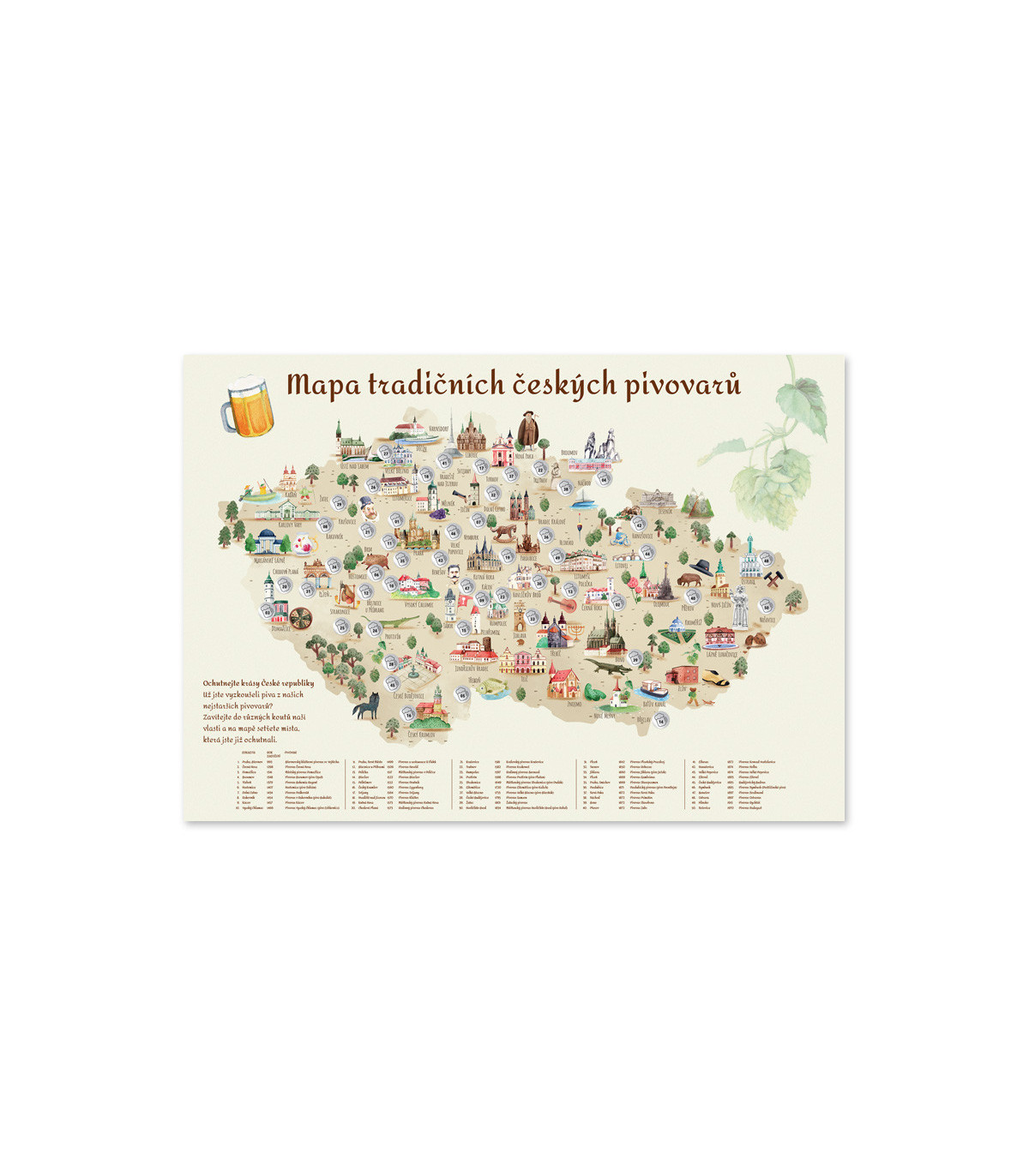 Pivní stírací mapa