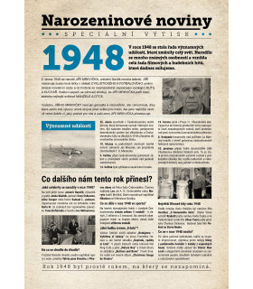 Narozeninové noviny 1948 | Originální dárky s věnováním