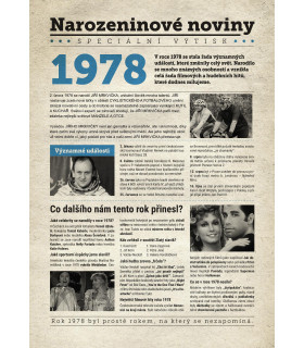 Narozeninové noviny 1978 | Originální dárky s věnováním