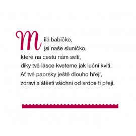 Dárkové přáníčko pro babičku