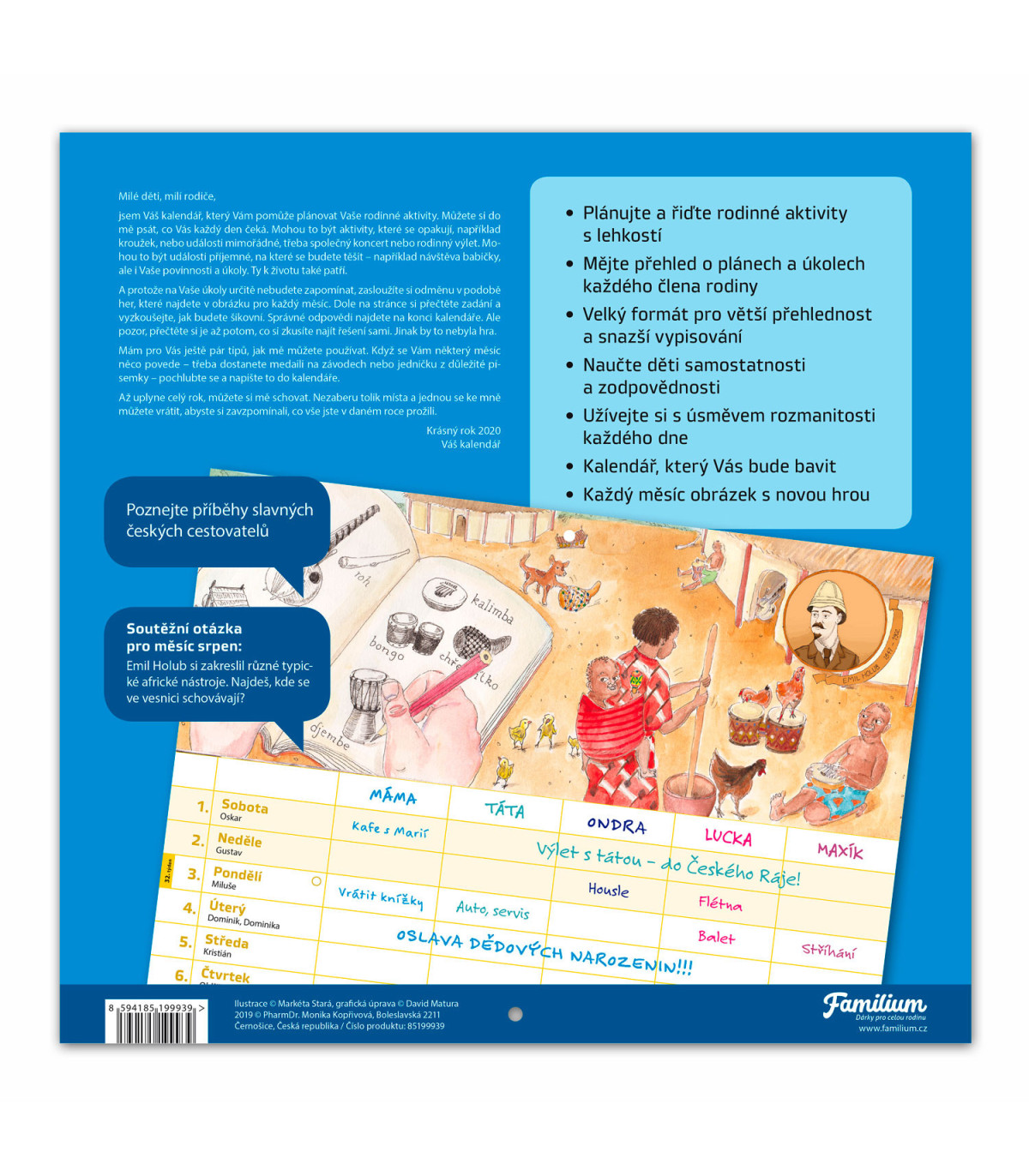 Velký rodinný kalendář 2020