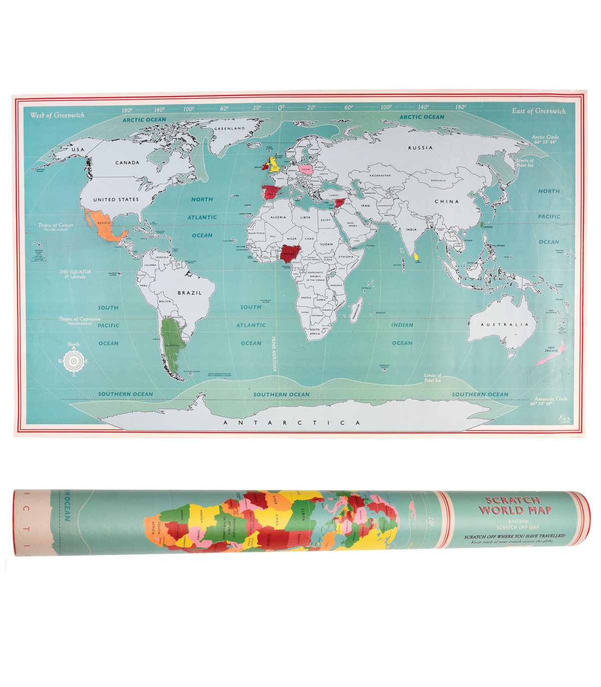 Stírací mapa světa